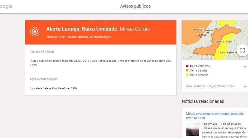 Google lança serviço de Avisos Públicos no Brasil