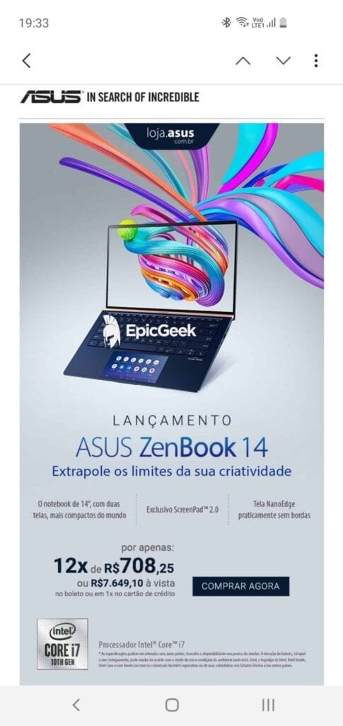 ASUS Zenbook 14 e-mail