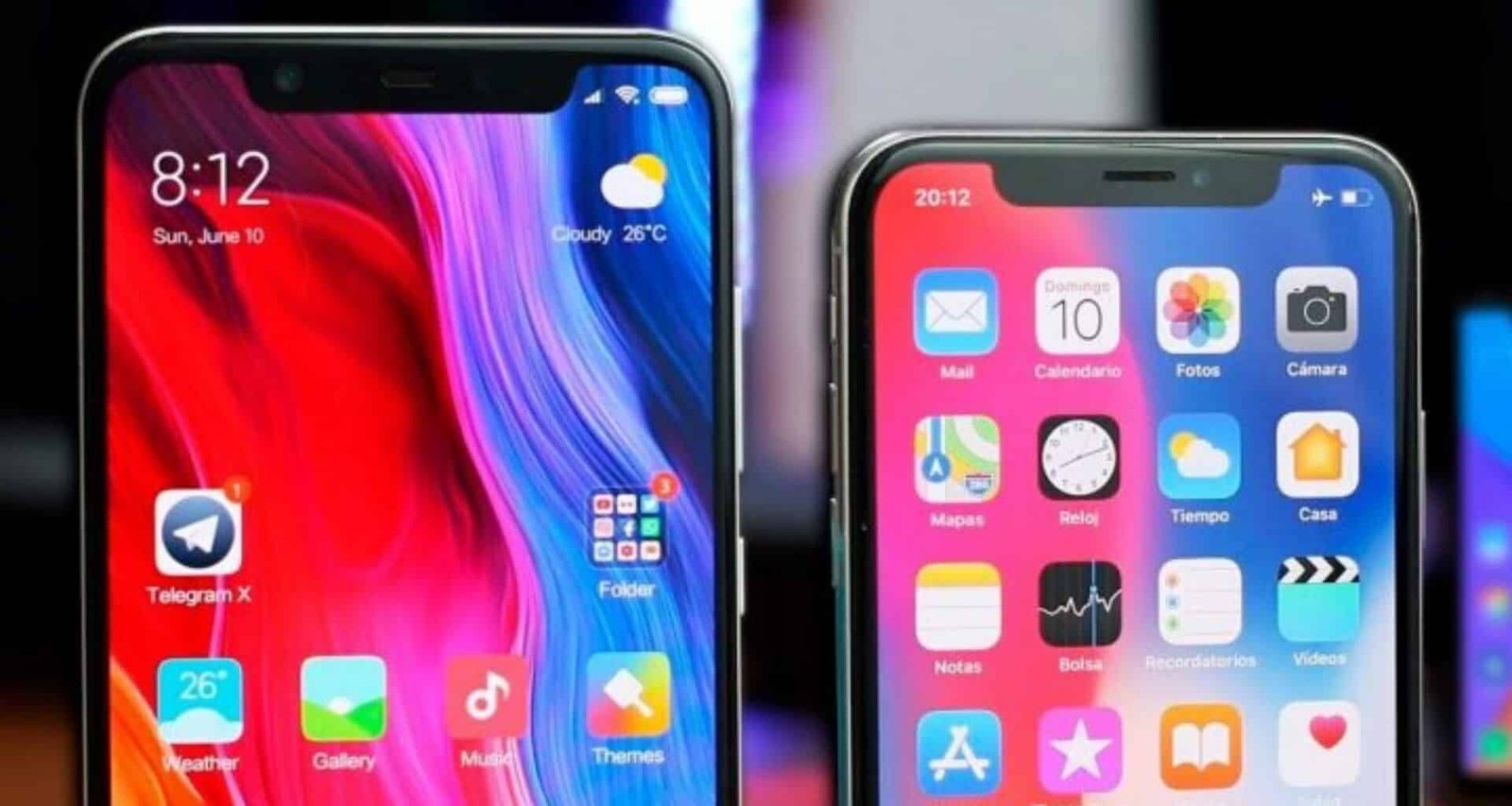 Apple iPhone X e Xiaomi Mi 8