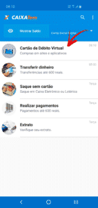 Caixa Tem - Acesso ao cartão virtual