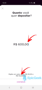 NuConta - Informe o valor