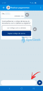 Caixa Tem - Digitar código de barras