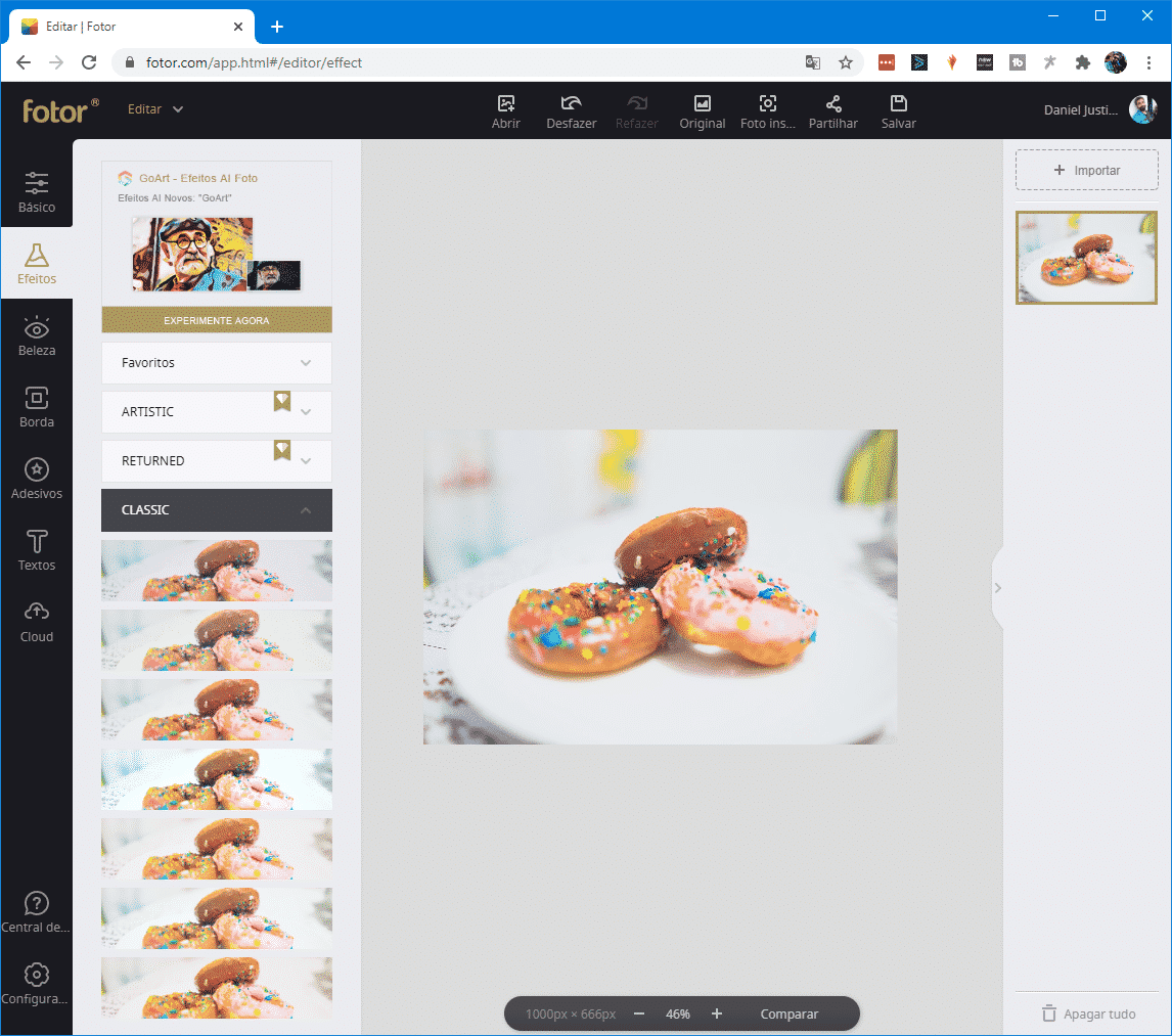 Efeitos - Editar foto