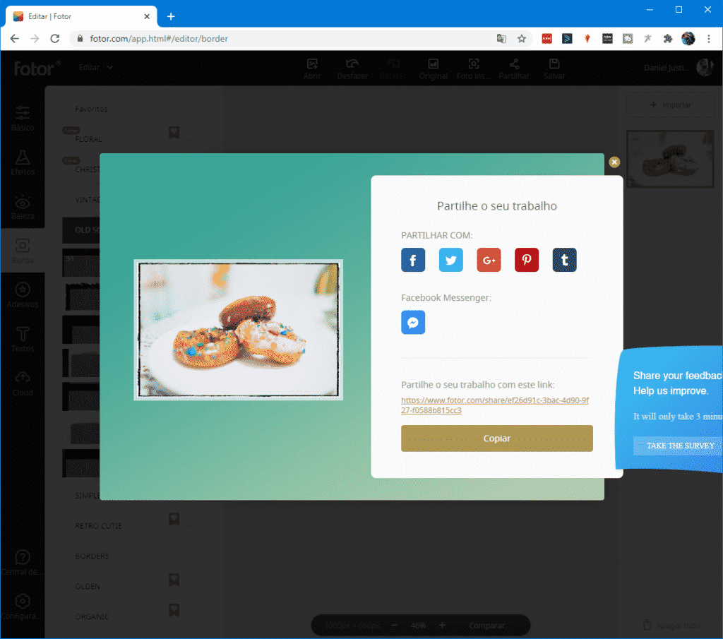 Compartilhar - Editar foto