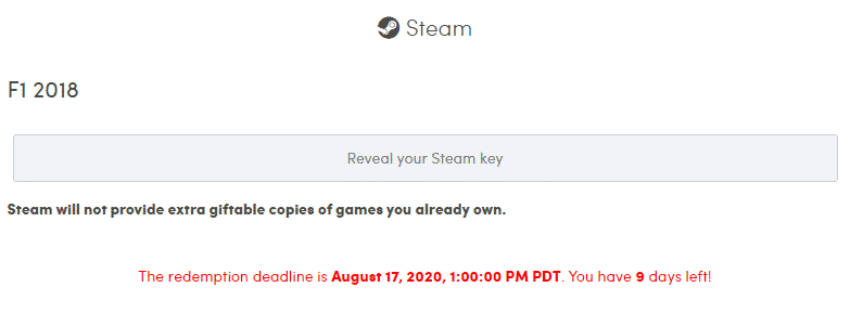 F1 2018 Steam Humble Bundle