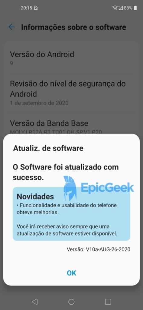 LG K61 - setembro 2020