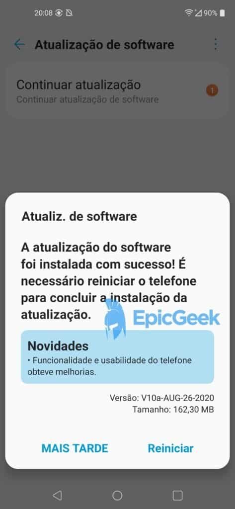 LG K61 - setembro 2020