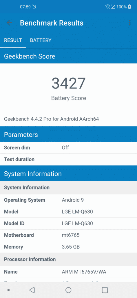 Geekbench - LG K61