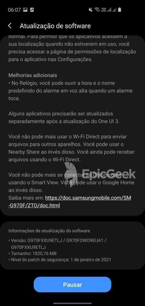 Samsung Galaxy S10e - One UI 3 Android 11
