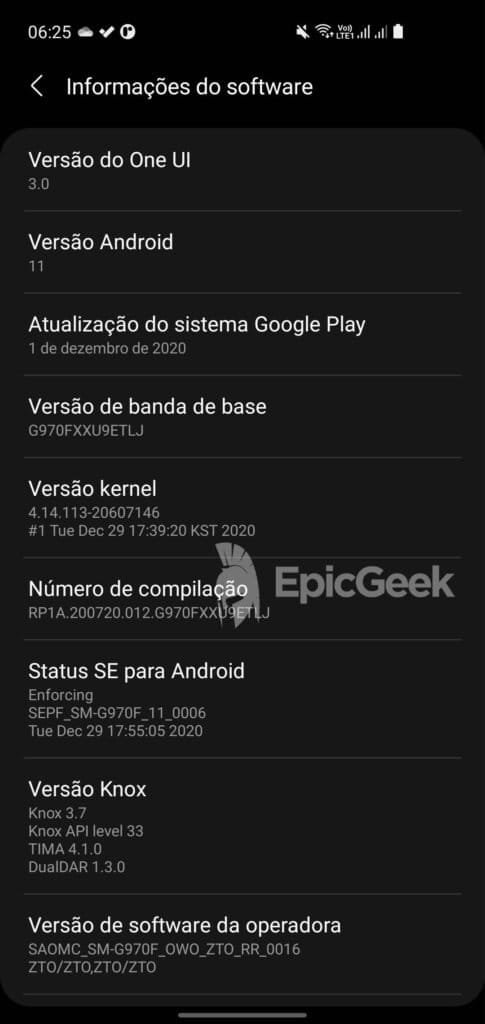 Samsung Galaxy S10e - One UI 3 Android 11