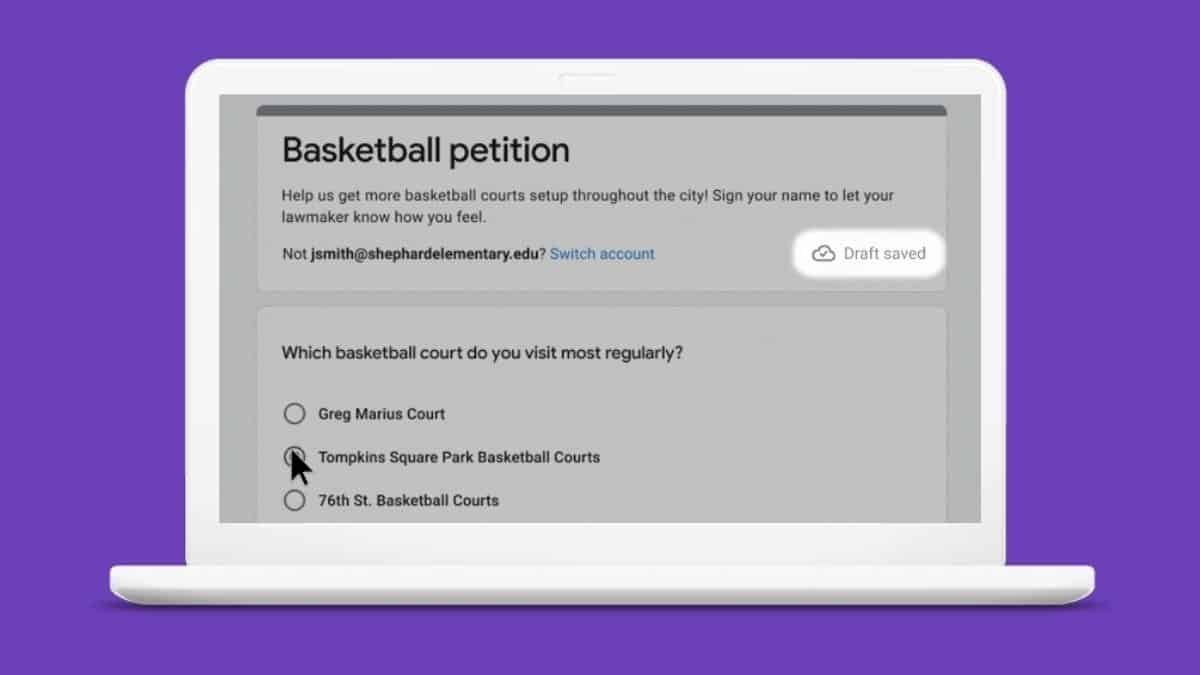 Google Formulários Rascunho Salvamento