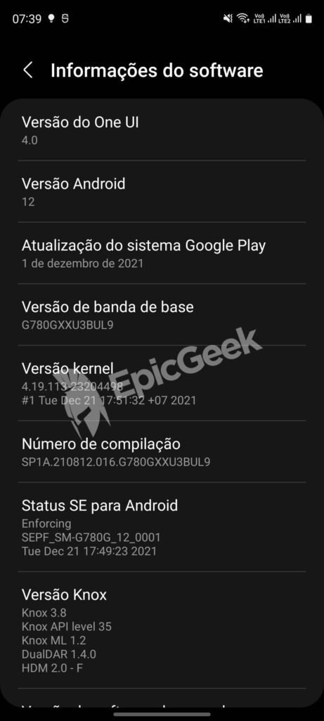 Samsung Galaxy S20 FE One UI 4 Android 12