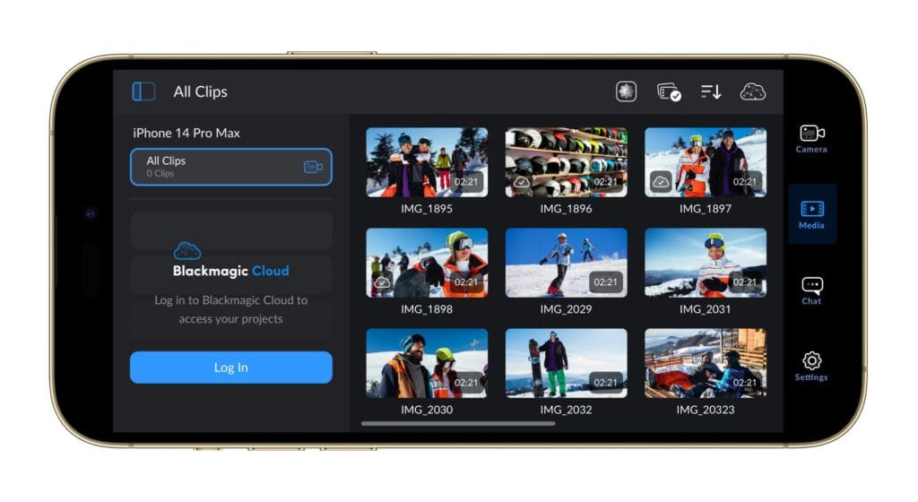 Blackmagic Camera Davinci Resolve iOS