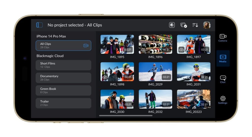 Blackmagic Camera Davinci Resolve iOS