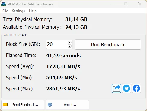 VOVSOFT RAM Benchmark