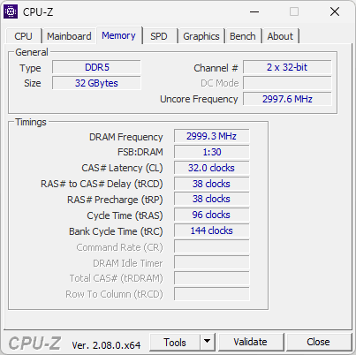 Lexar ARES RGB DDR5 - CPU-z Memory