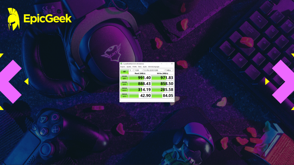 Lexar E6P - CrystalDiskMark - Default Read&Write