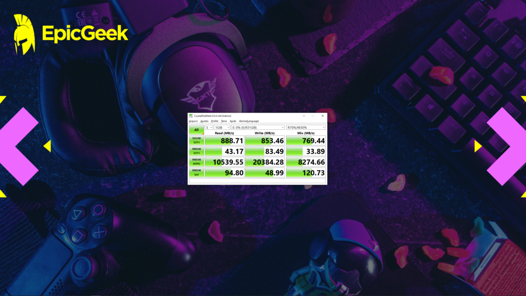 Lexar E6P - CrystalDiskMark - Real World Performance+Mix Read&Write