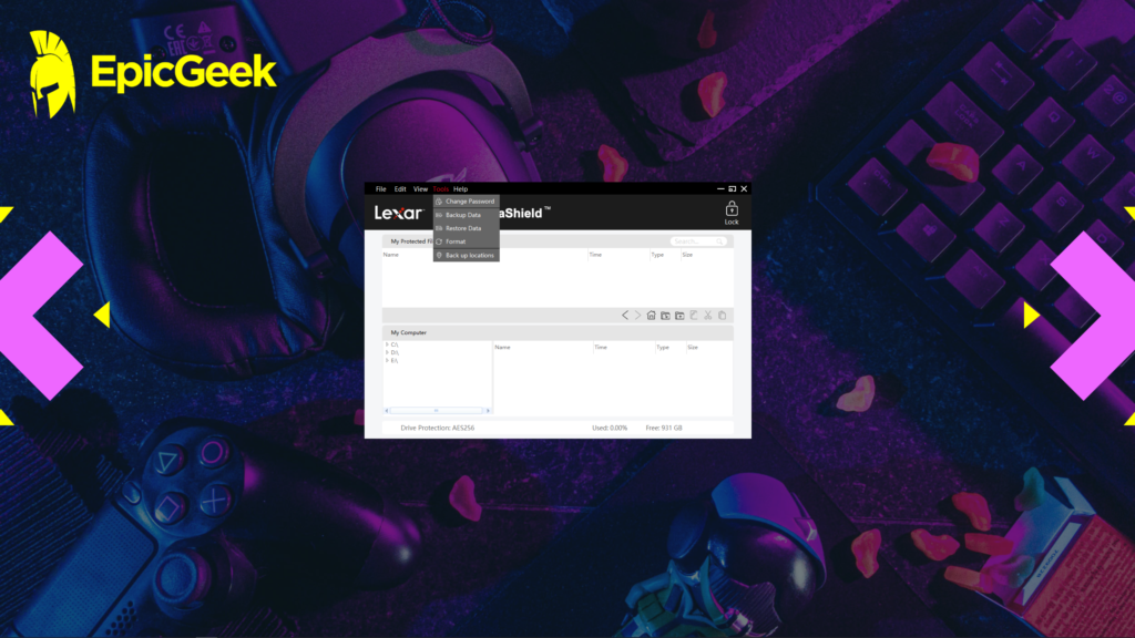 Lexar E6P - Lexar DaraShield (Ferramentas)