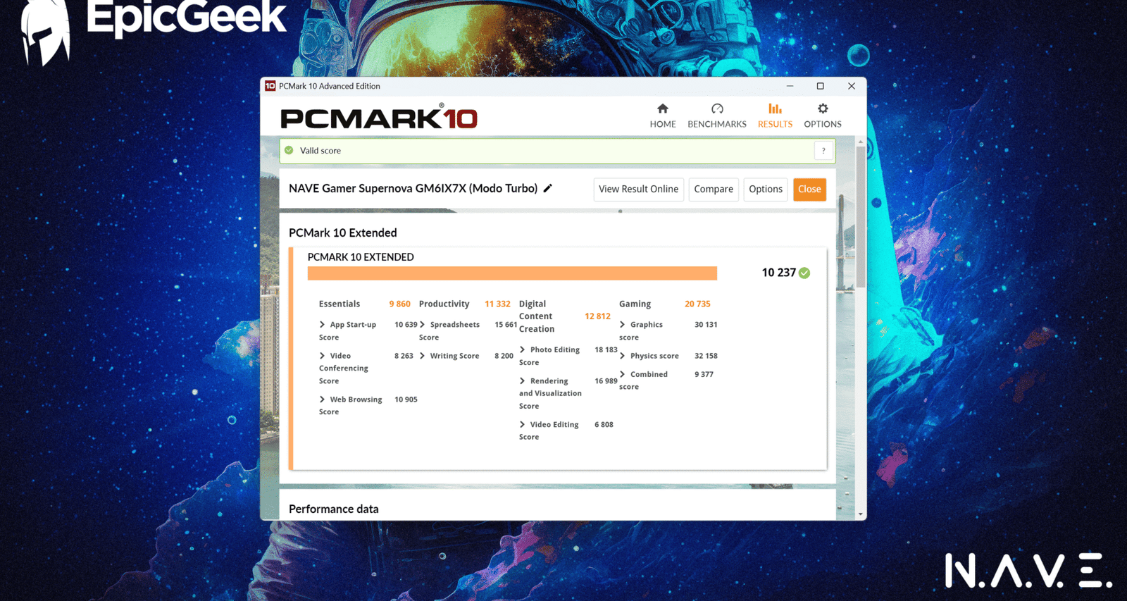 NAVE Gamer Supernova GM6IX7X - PCMark10 Extended