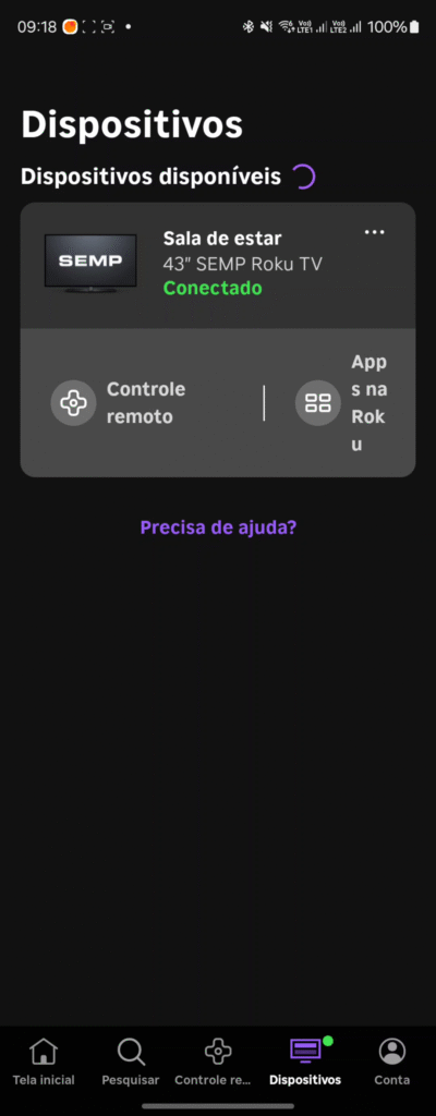 ROKU TV - aplicativo (Dispositivos)