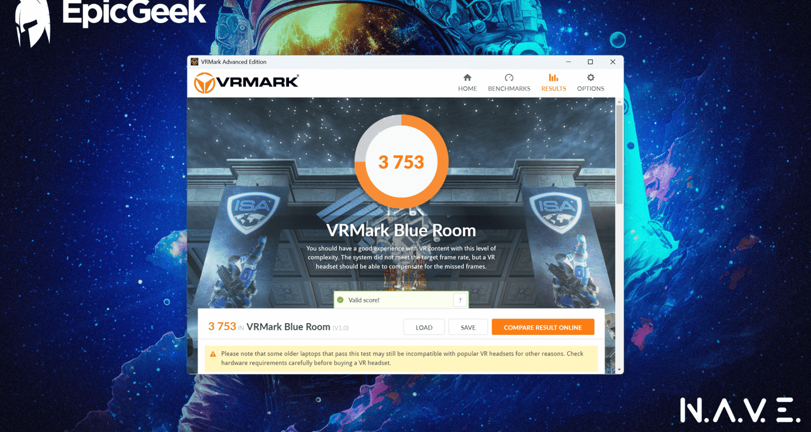 NAVE Gamer Supernova GM6IX7X - VRMark Blue Room
