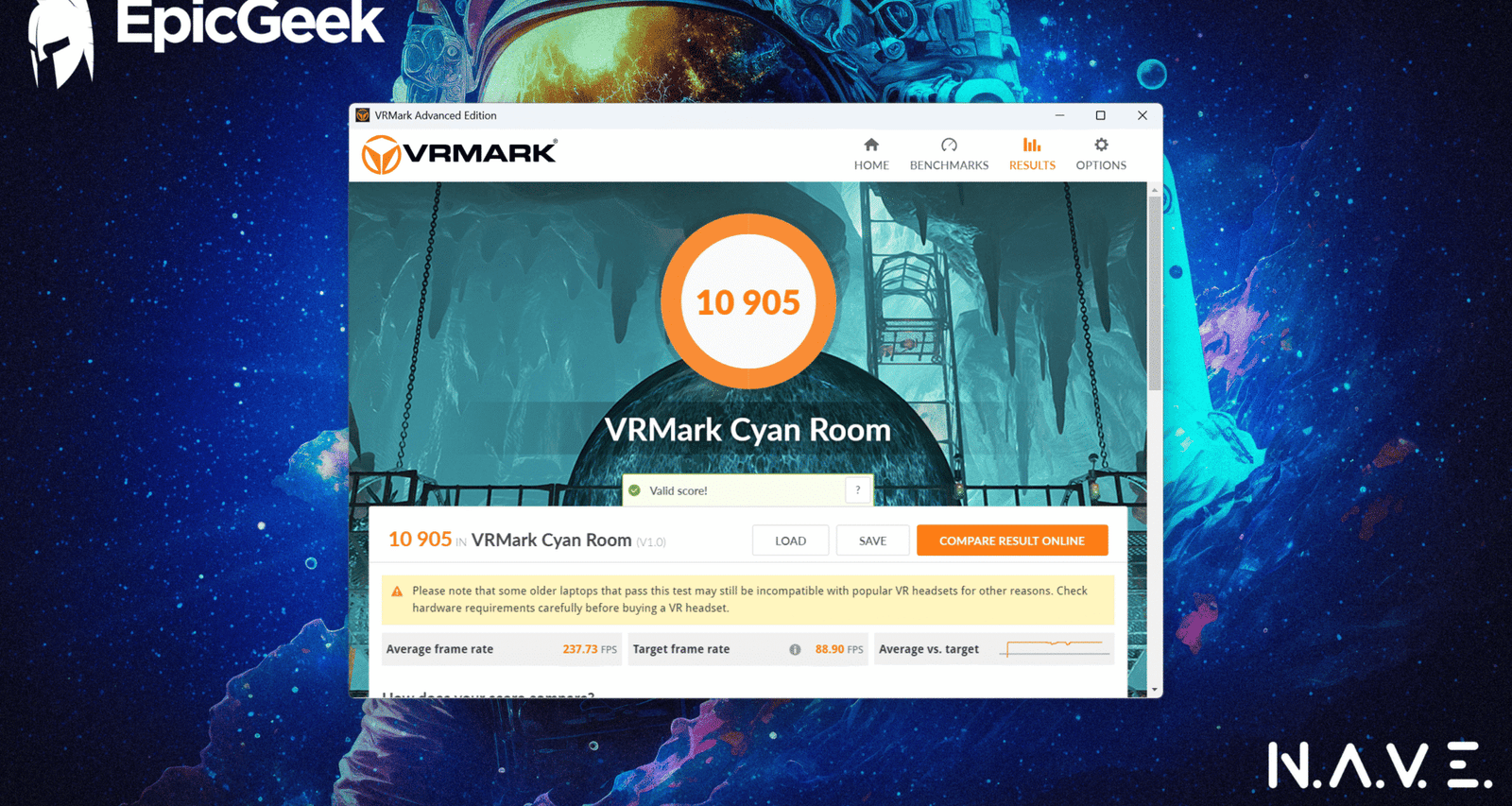NAVE Gamer Supernova GM6IX7X - VRMark Cyan Room