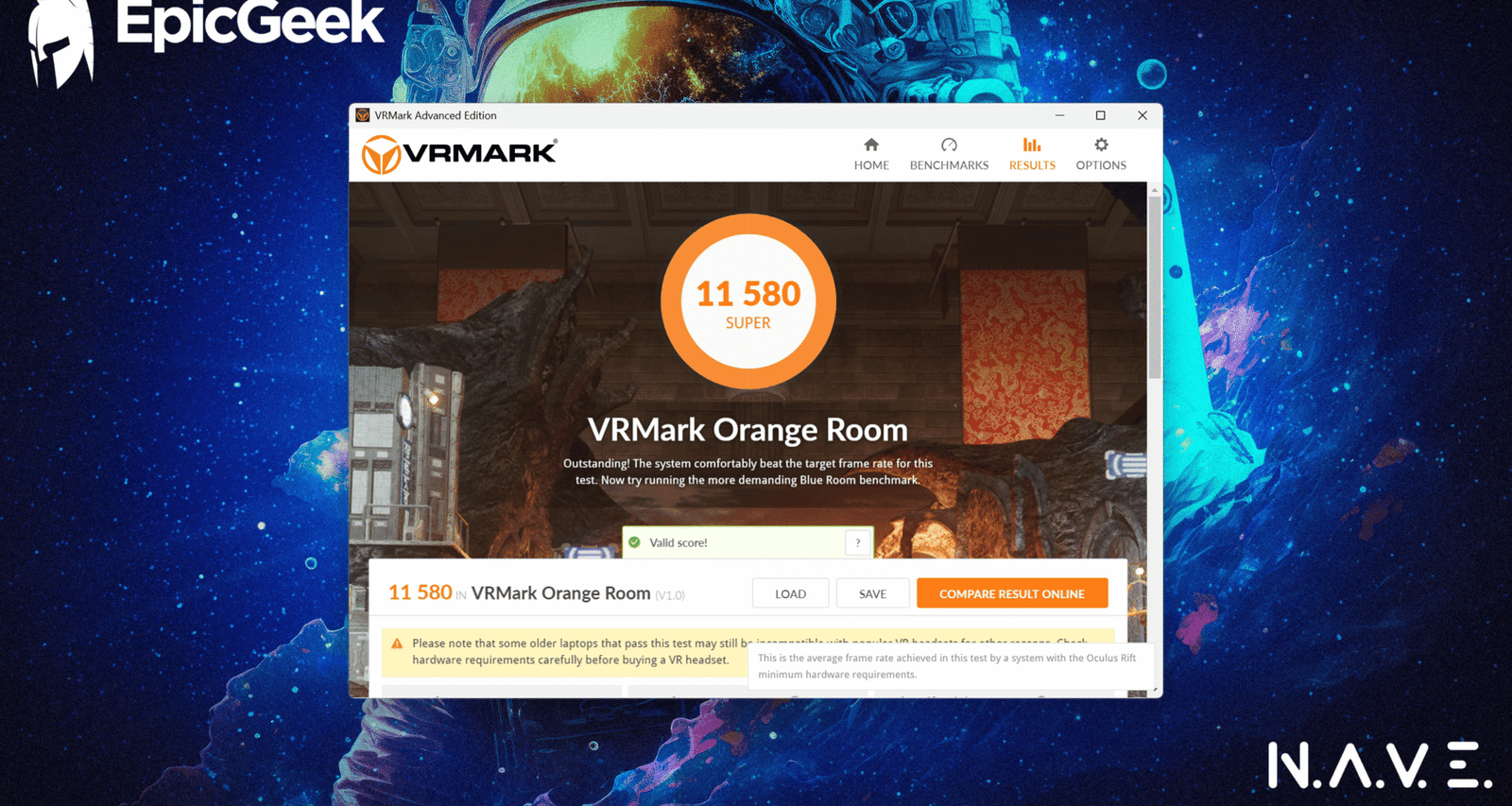 NAVE Gamer Supernova GM6IX7X - VRMark Orange Room