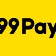 Logo da 99Pay em preto com fundo amarelo
