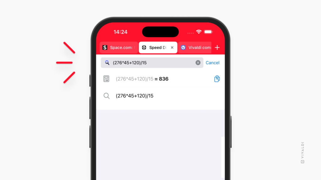 Vivaldi 8.2 calculadora iOS