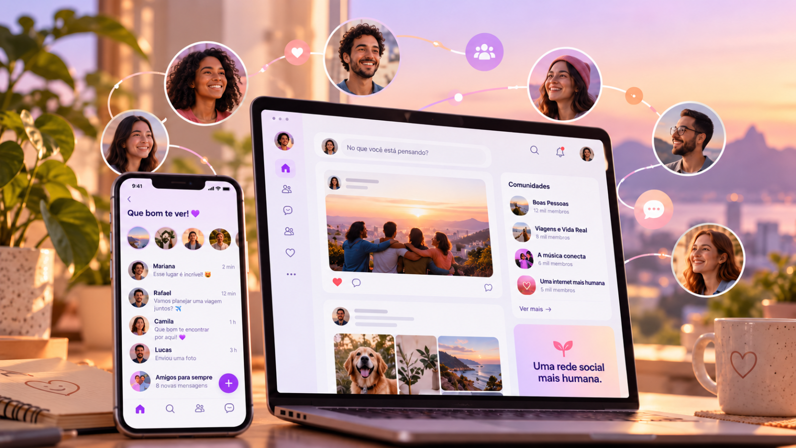 Orkut Conexões humanas ao pôr do sol